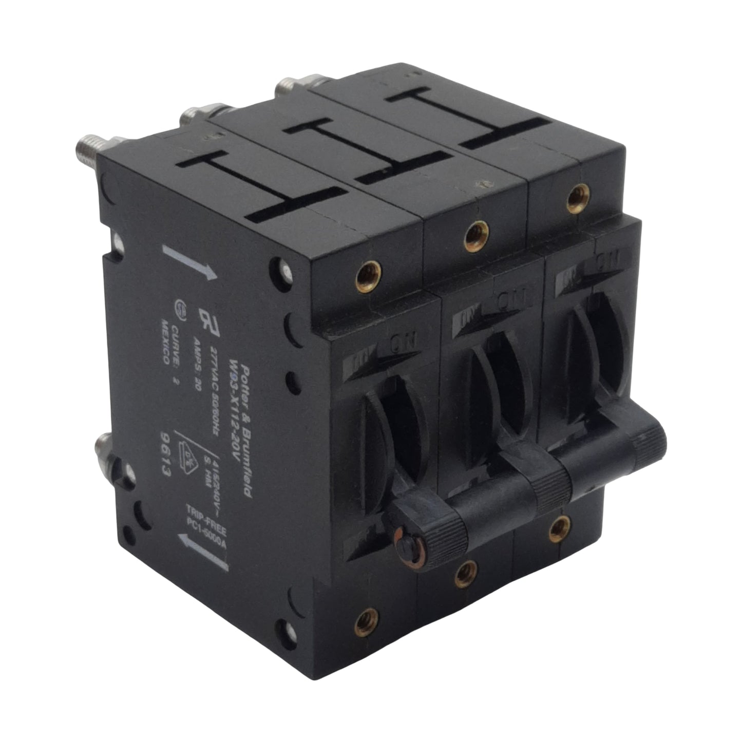 Used Potter & Brumfield W93-X112-20V Magnetic Circuit Breaker, 3-Pole, 20A 240/415VAC