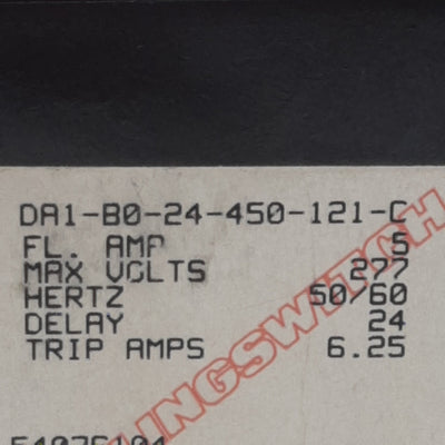 Used Carlingswitch DA1-B0-24-450-121-C Circuit Breaker, 1-Pole, 5A 277VAC, DIN Rail