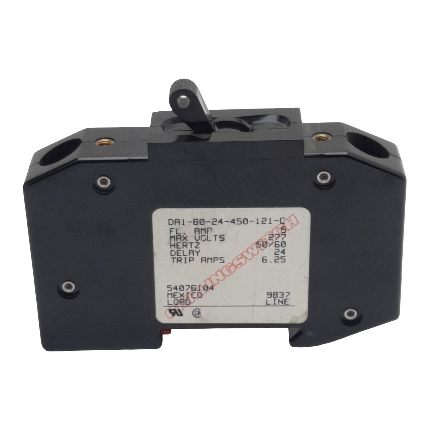 Used Carlingswitch DA1-B0-24-450-121-C Circuit Breaker, 1-Pole, 5A 277VAC, DIN Rail