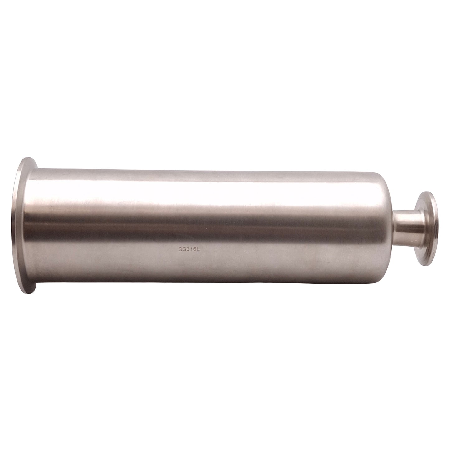 Used Stainless Steel 316L Sanitary Reducer Pipe, 10.5in Length, 3" & 1" Tri-Clamp