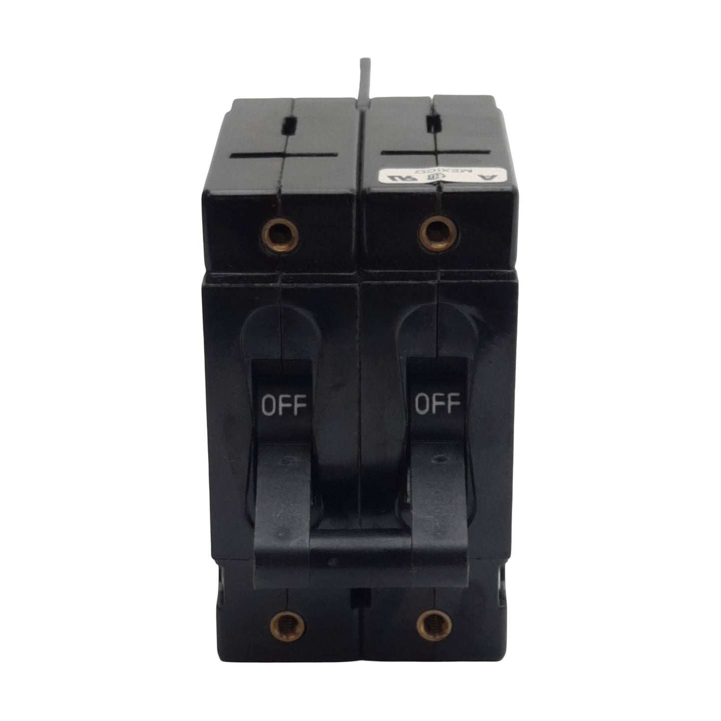 Used Airpax UPL11-1-62-253-B Circuit Breaker, 2-Pole, 25A 250VAC, Screw Mount