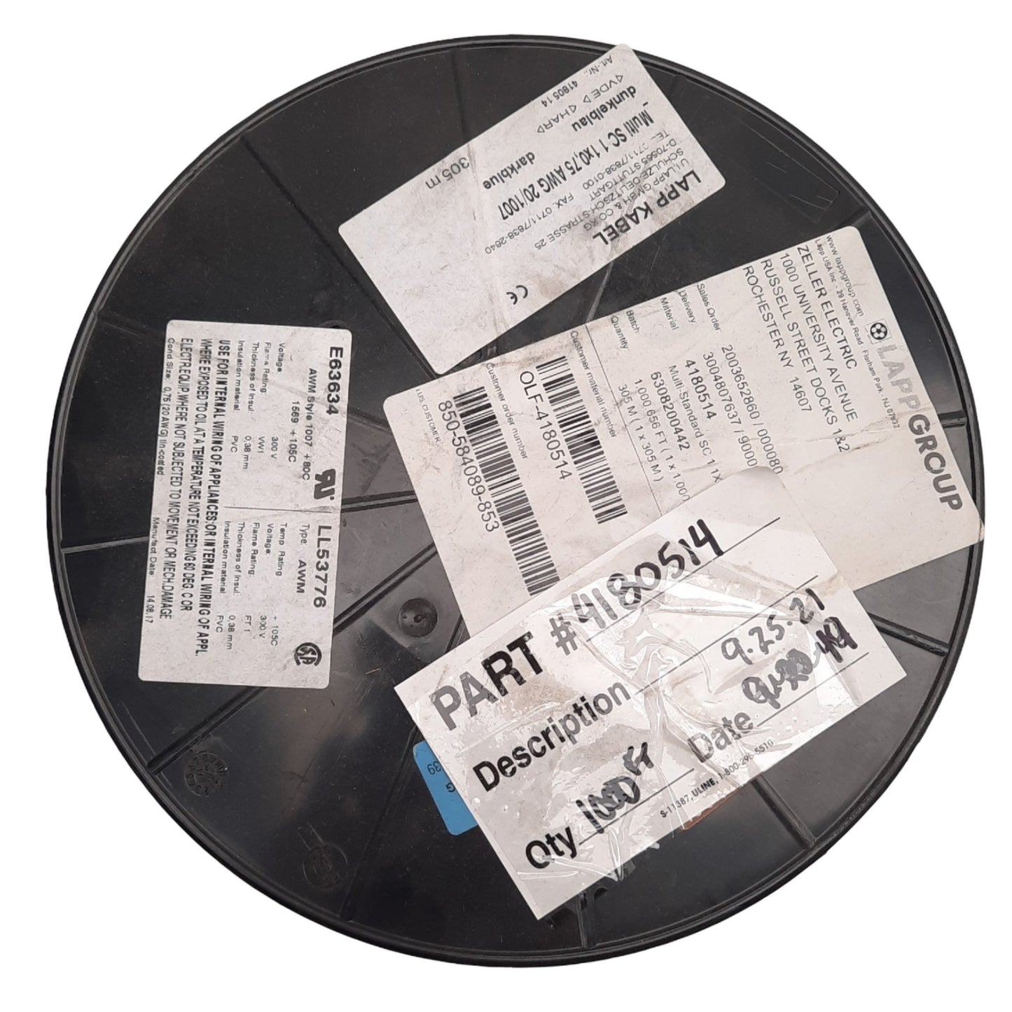 New LappGroup 4180514 Hook-Up Wire 20AWG, ø0.102in, Tinned Copper, 1000ft Length