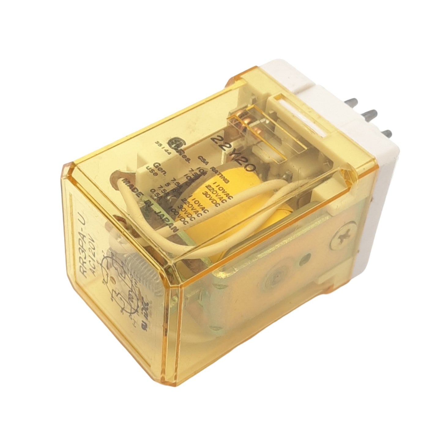 Used IDEC RR3PA-UAC120V Plug-In Relay, 3PDT, 11-Pin, 10A 220VAC Max, 120VAC Coil