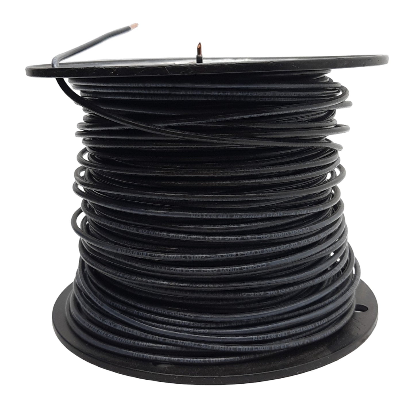 Used Cerrowire 112-1651J Black Solid Copper Wire 12AWG, 600V, 30A, 237ft Length
