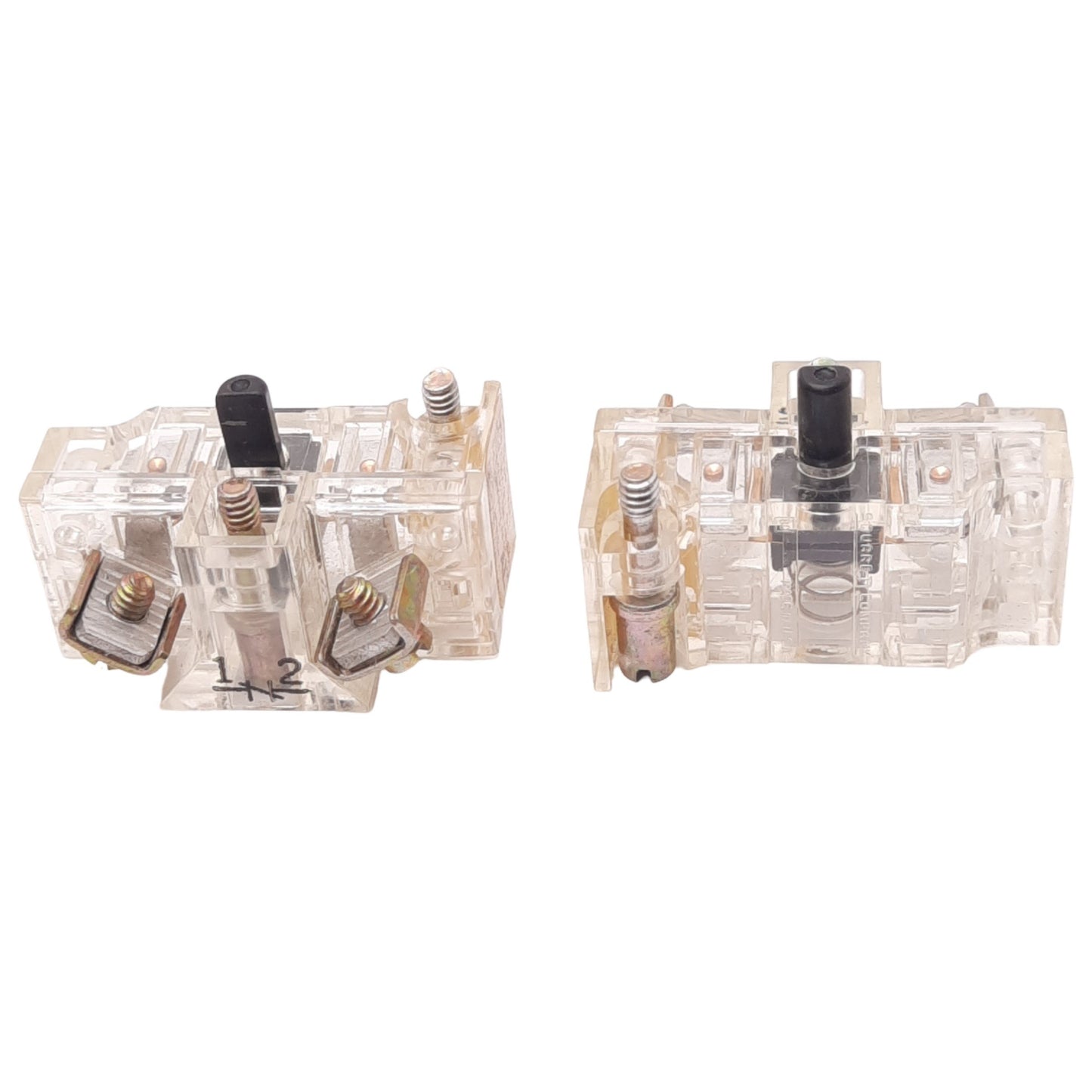 Used Lot of 2 Square D 9001KA3 Contact Blocks for 30mm Button, 1NC, 600V 10A Max