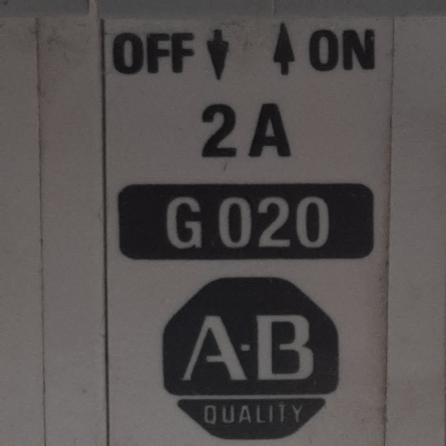 Used Allen Bradley 1492-CB3G020 Circuit Breaker, 3-Pole, 2A 480VAC, DIN Rail