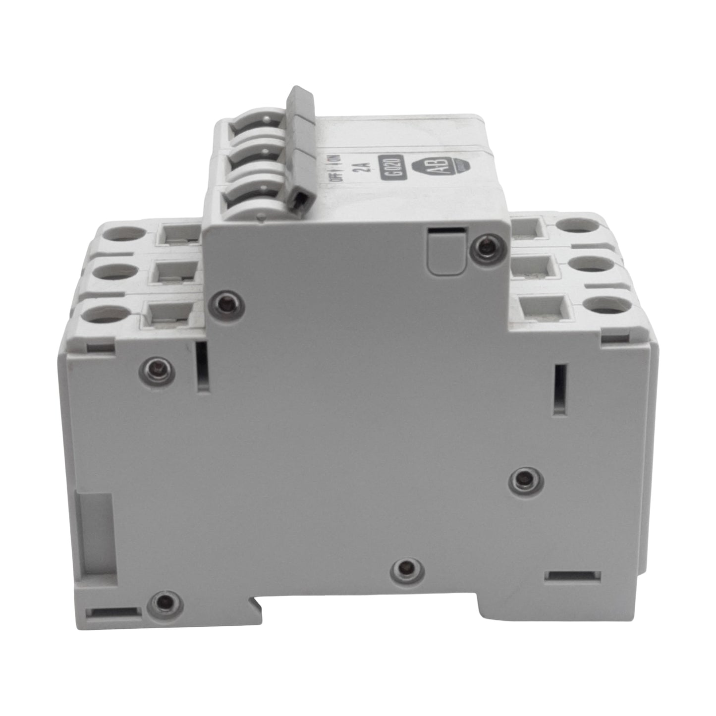 Used Allen Bradley 1492-CB3G020 Circuit Breaker, 3-Pole, 2A 480VAC, DIN Rail