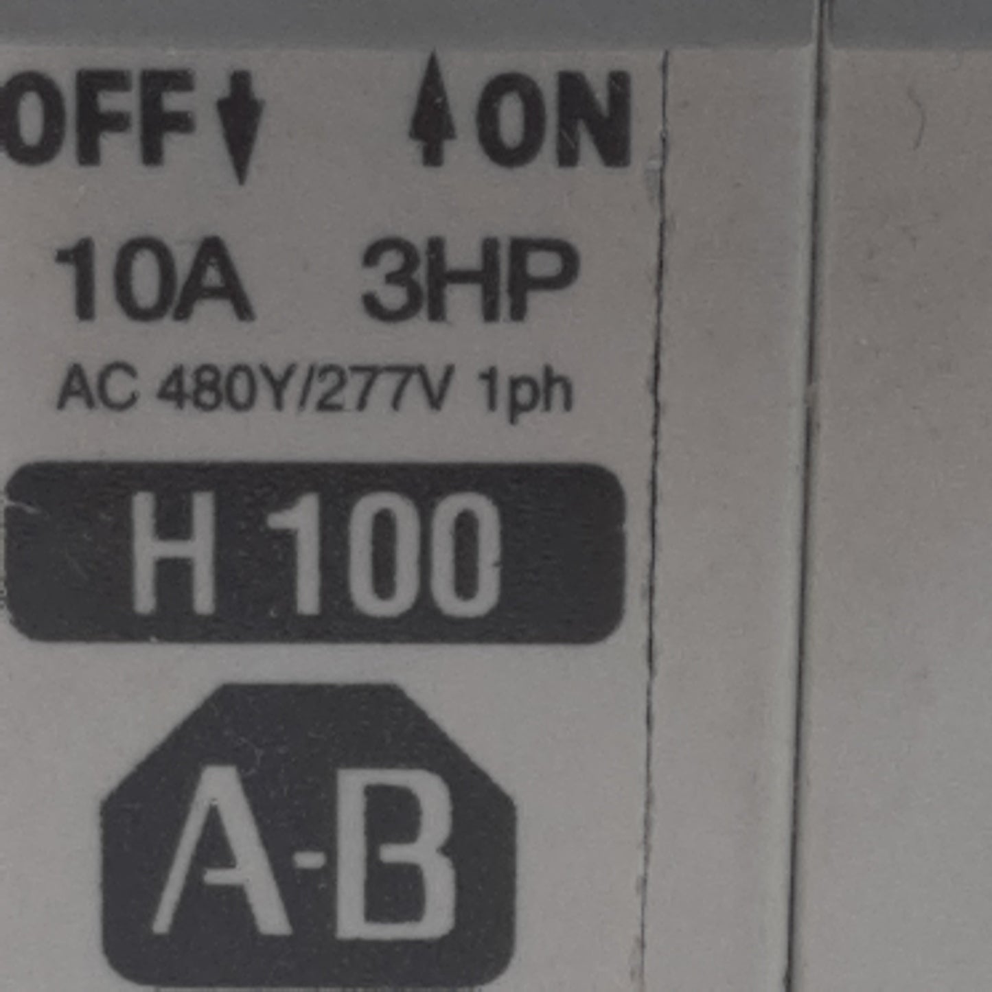 Used Lot of 2 Allen Bradley 1492-CB2H100 Circuit Breaker, 2-Pole, 10A 480Y/277VAC