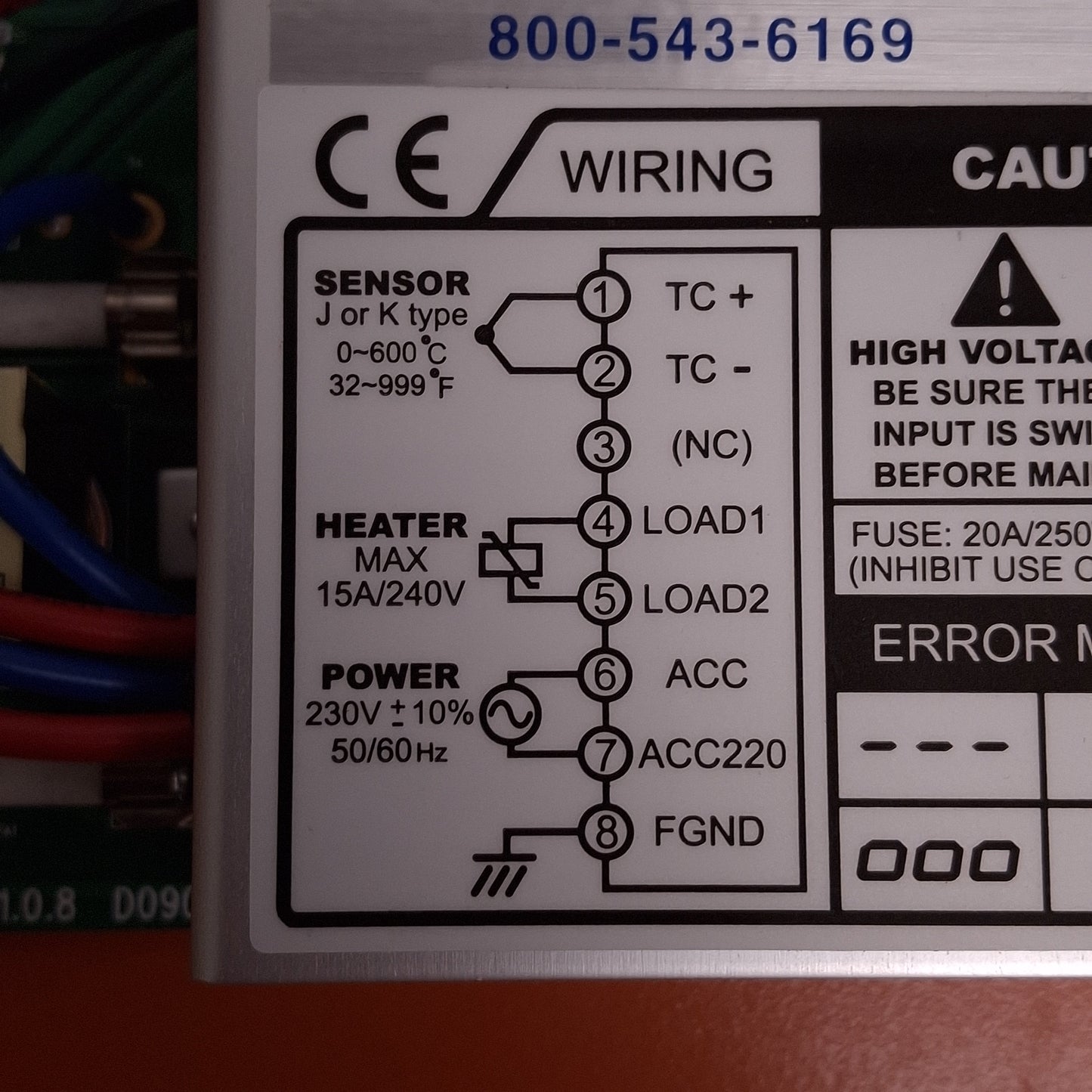 Used Arico TC5F Hot Runner Temperature Controller System, 8-Zone, 3Ø 200-242VAC Δ/Y