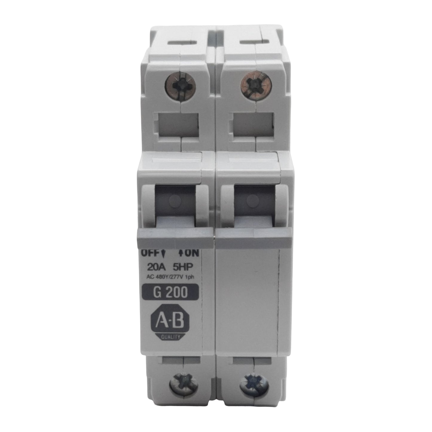 Used Lot of 2 Allen Bradley 1492-CB2G200 Circuit Breaker, 2-Pole, 20A 480Y/277VAC