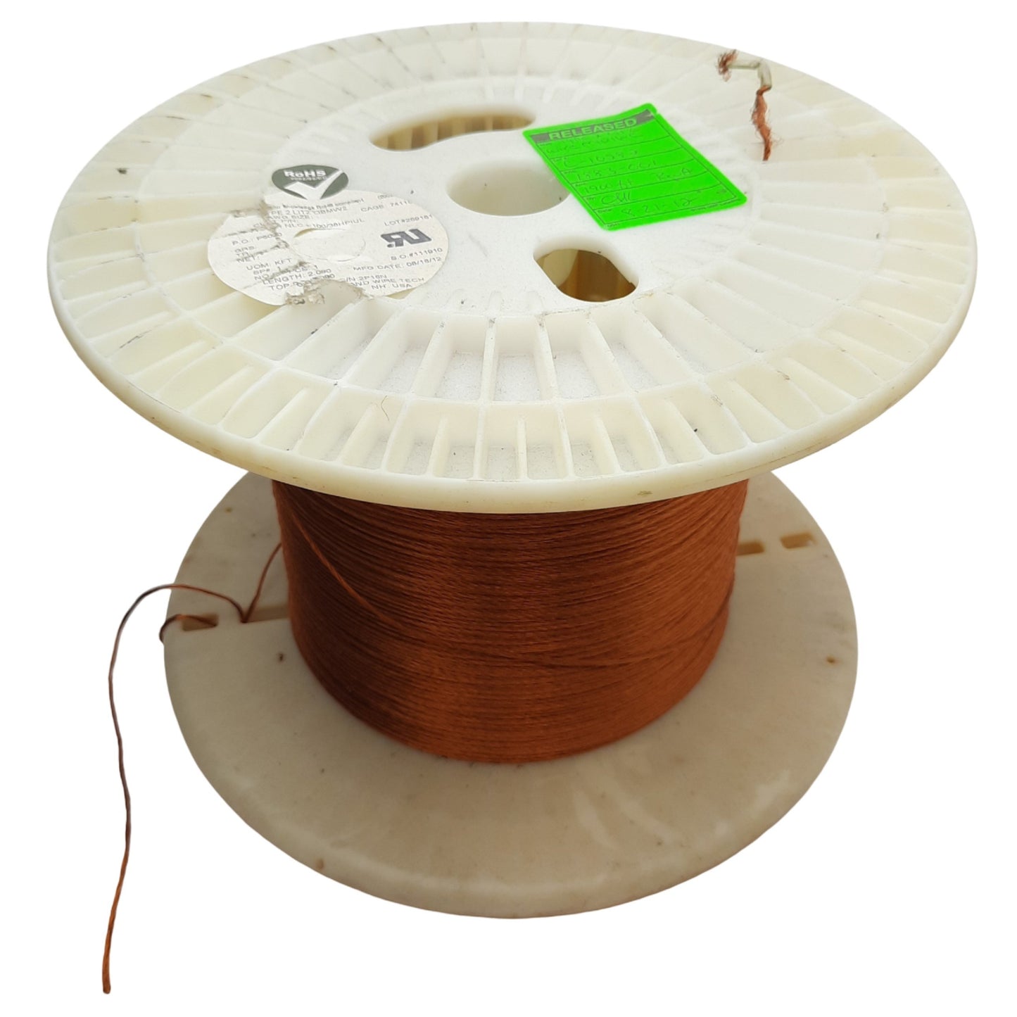 Used New England Wire Tech NLC+100/38HPLIUL Type 2 Litz Wire 17AWG, 1900ft Length