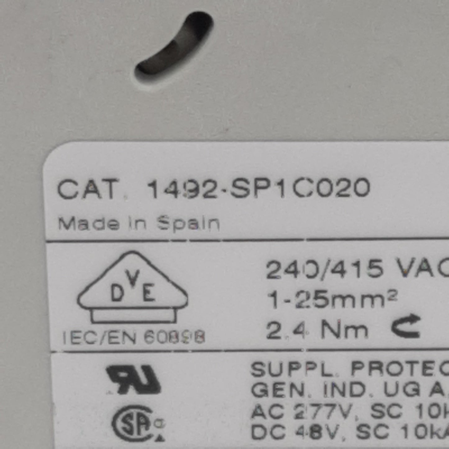 Used Lot of 3 Allen Bradley 1492-SP1C020 Circuit Breaker, 1-Pole, 2A 240/415VAC