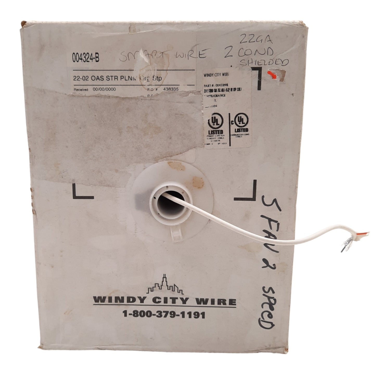 Used Windy City Wire 004324 Multi-Conductor Cable 22AWG, 2 Conductors, 350ft Length