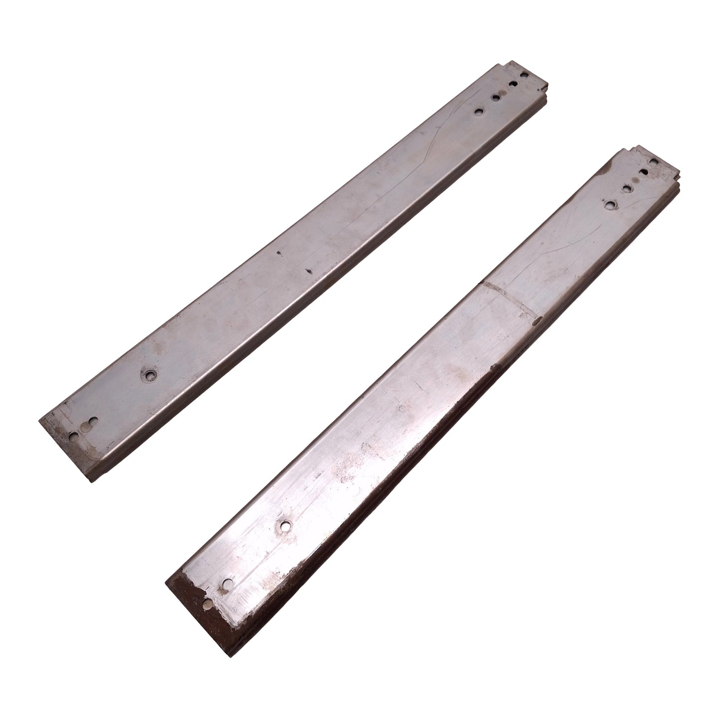 Used Lot of 2 Heavy Duty Industrial Steel Drawer Slide, 24in L x 3in H x 0.75in D