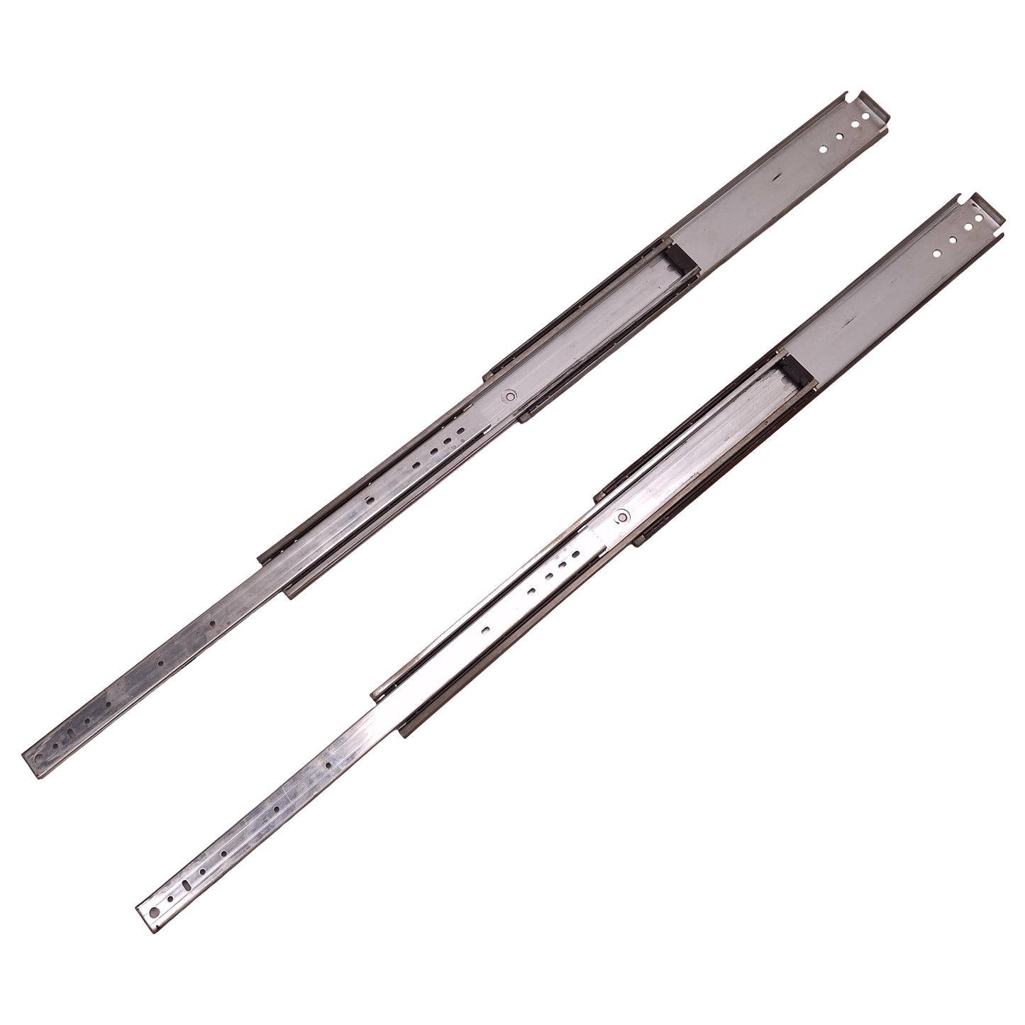 Used Lot of 2 Heavy Duty Industrial Steel Drawer Slide, 24in L x 3in H x 0.75in D