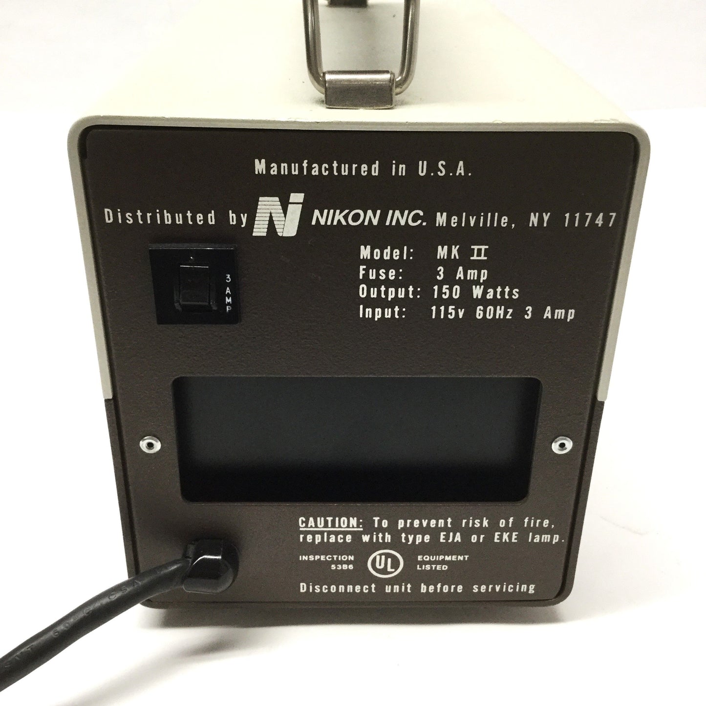 Used Nikon MK II Fiber Optic Microscope Illumination Light Source 150W, 115VAC