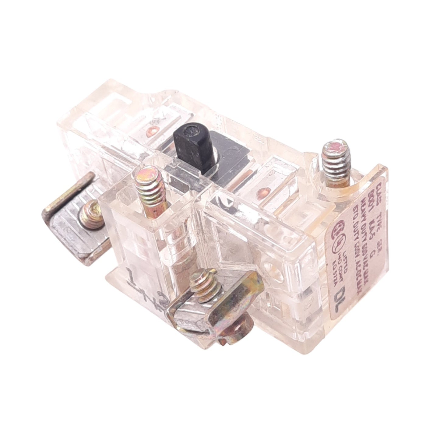 Used Square D 9001 KA5 G Contact Block for 30mm Pushbutton, 1NC, 600V 10A Max