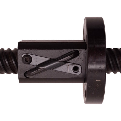 Used Ball Screw Assembly, ø1" x 34.25" Screw, 0.25" Lead, ø3.25" Flange, ø5/8" Shaft