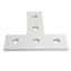 Used Lot of 3 80/20 20-4080 T Flat Plates, 20 Series, 5-Hole, 60mm x 60mm x 4mm