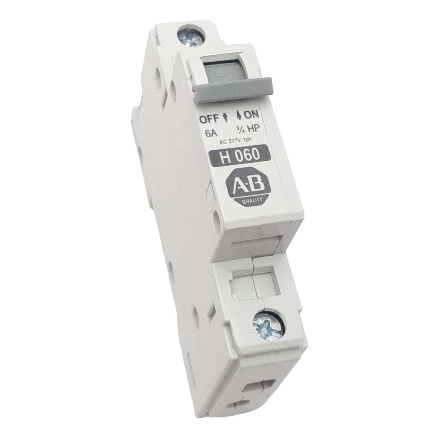 New Allen Bradley 1492-CB1H060 Circuit Breaker, 1-Pole, 6A, 277VAC Max, DIN Rail