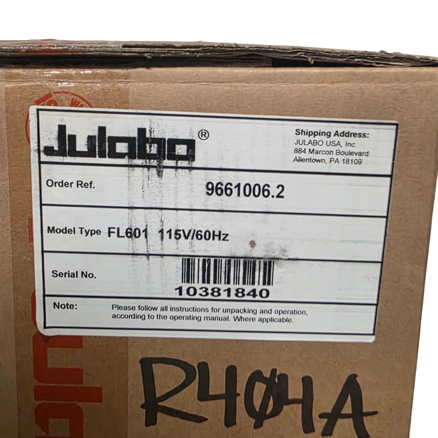 New Julabo 9661006.2 FL601 Refrigerated Recirculating Chiller -20 To 40°C 0.6kW 115V