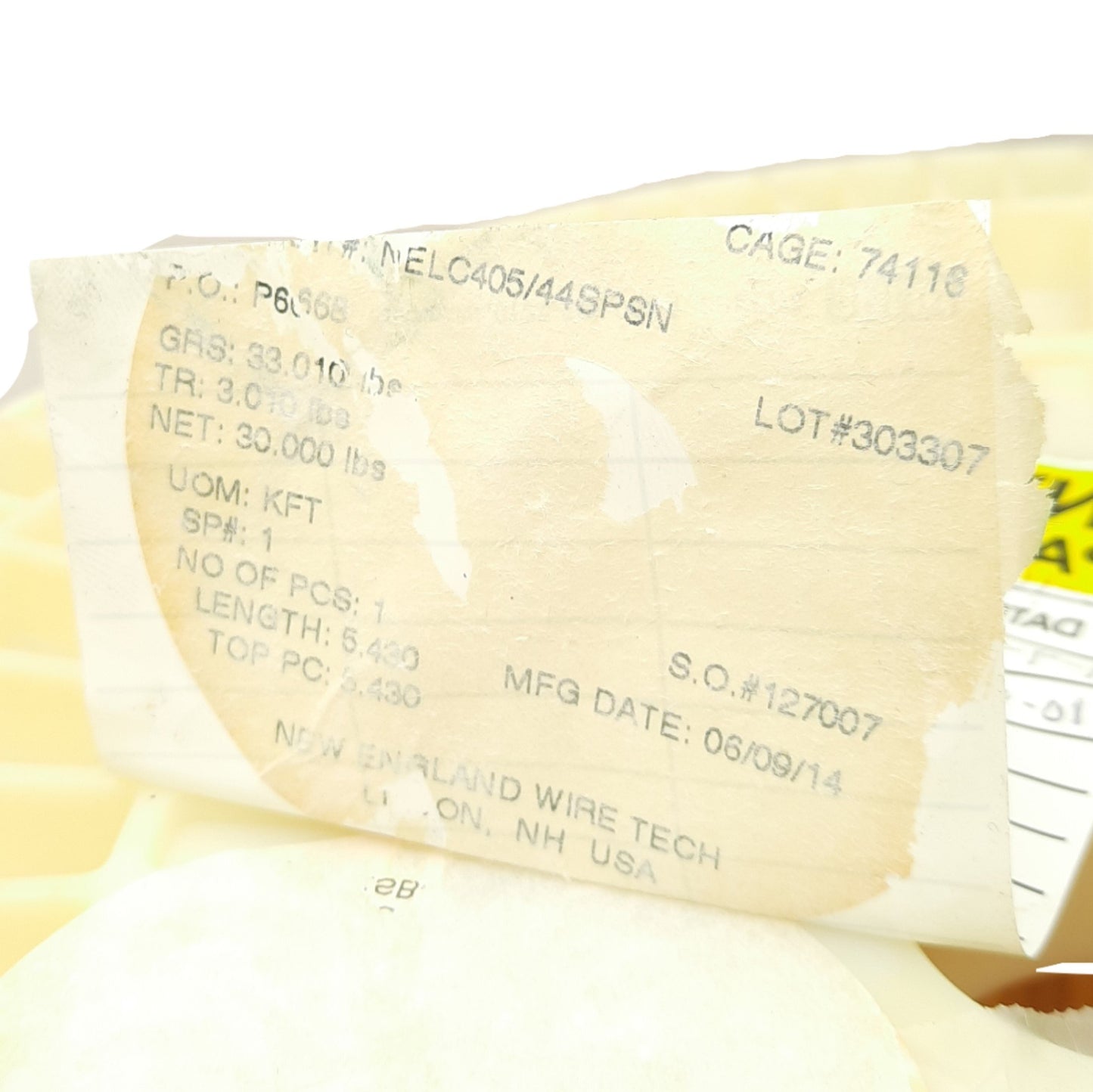 New New England Wire NELC405/44SPSN Type 2 Litz Wire, 40Str 44AWG, 5400ft, 30lbs
