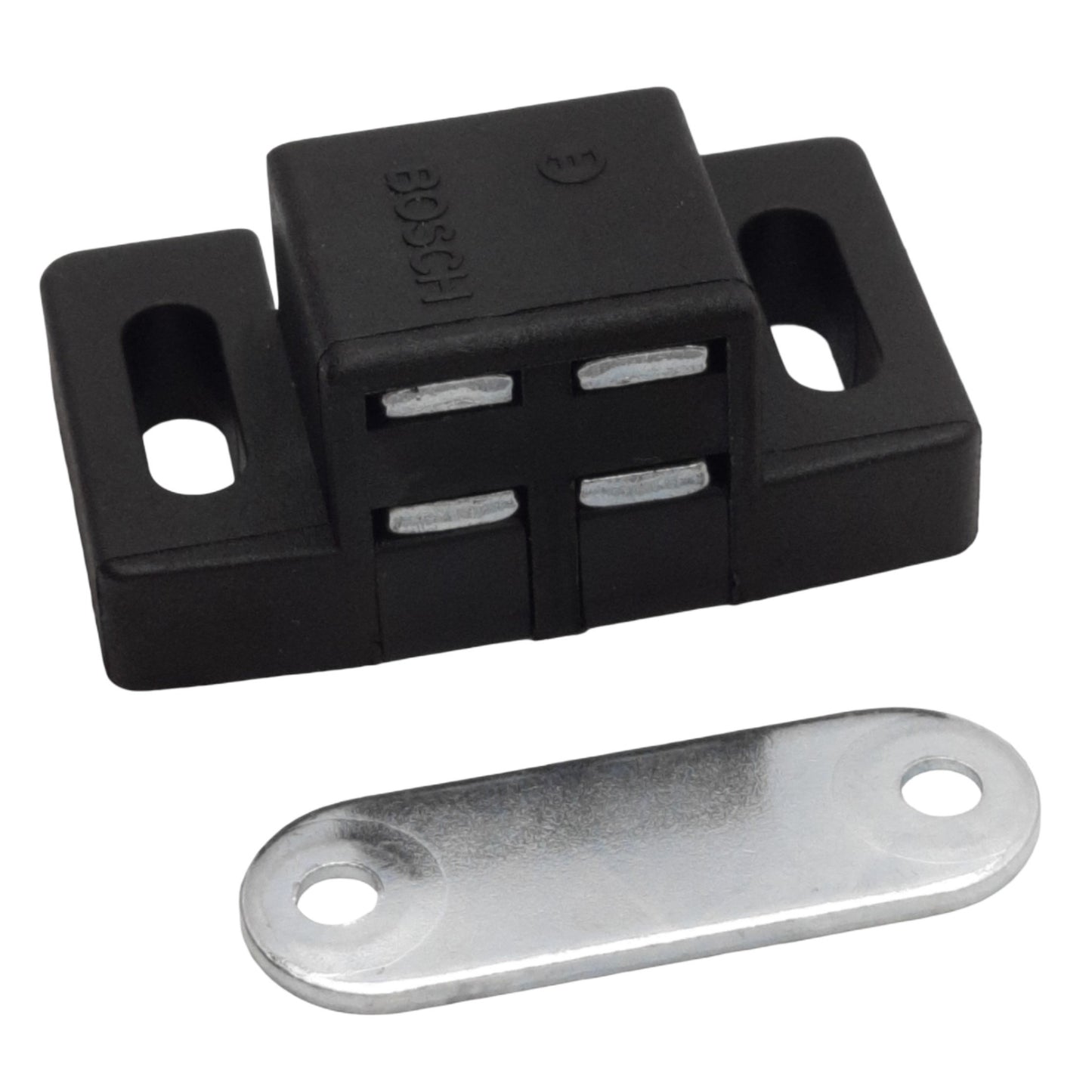 New Lot of 2 Bosch 3842516165 Black Magnetic Catch 48 x 28.5 x 21mm, 5.3mm x 10.5mm