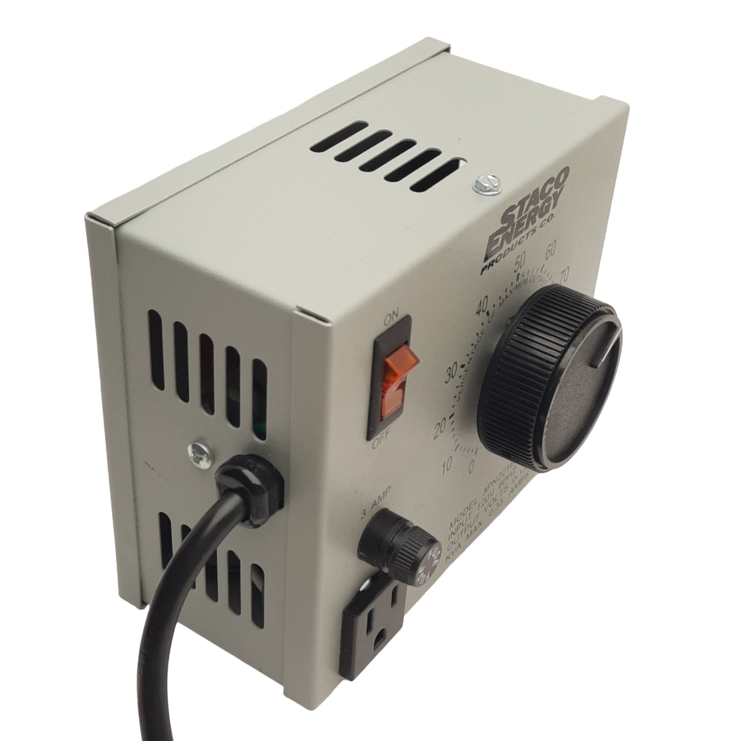 Used Staco 3PN221B VARIAC Variable Transformer, 120VAC 1-Phase In, 0-132VAC Out