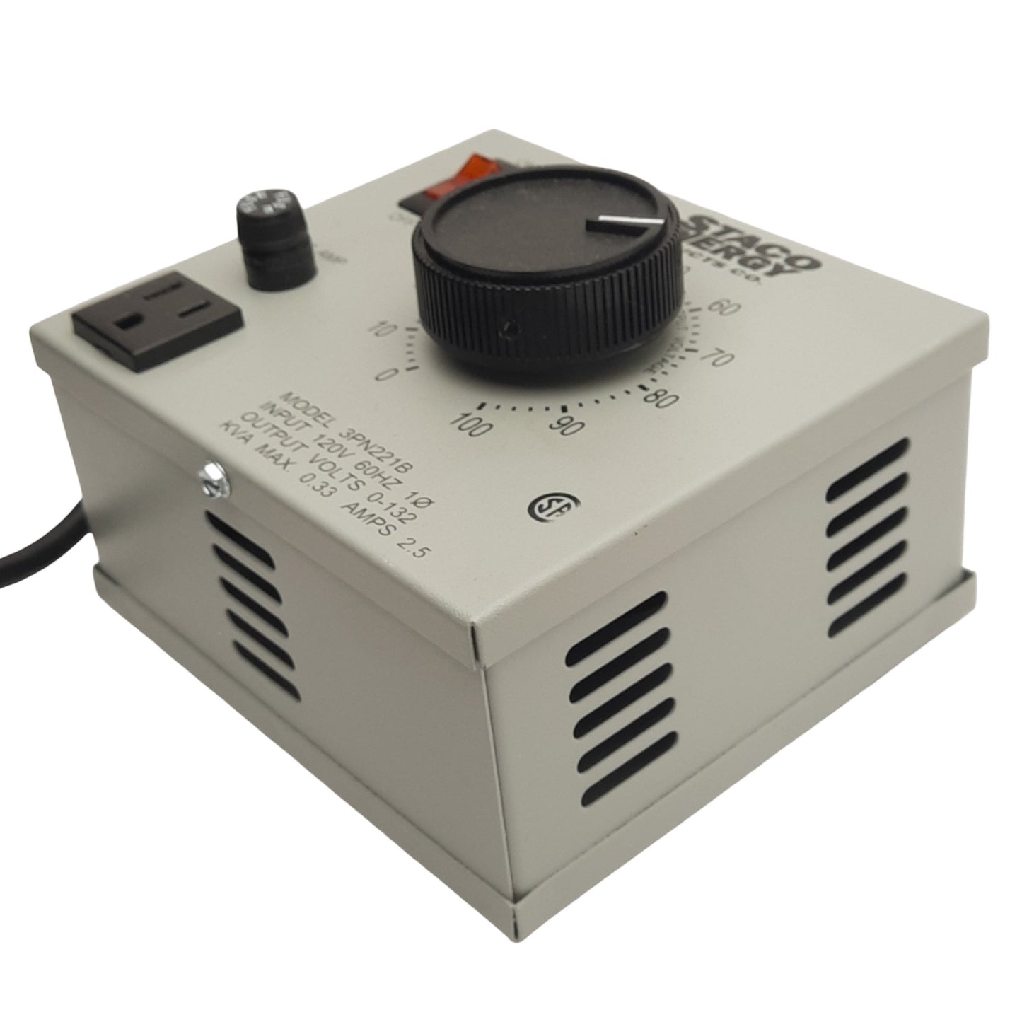 Used Staco 3PN221B VARIAC Variable Transformer, 120VAC 1-Phase In, 0-132VAC Out
