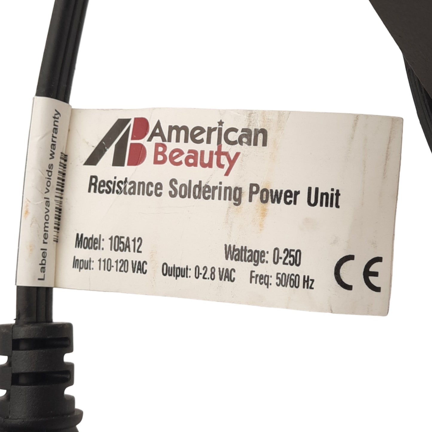 Used American Beauty 105A12 Soldering Power Unit, 250W, 110-120VAC In, 0-2.8VAC Out