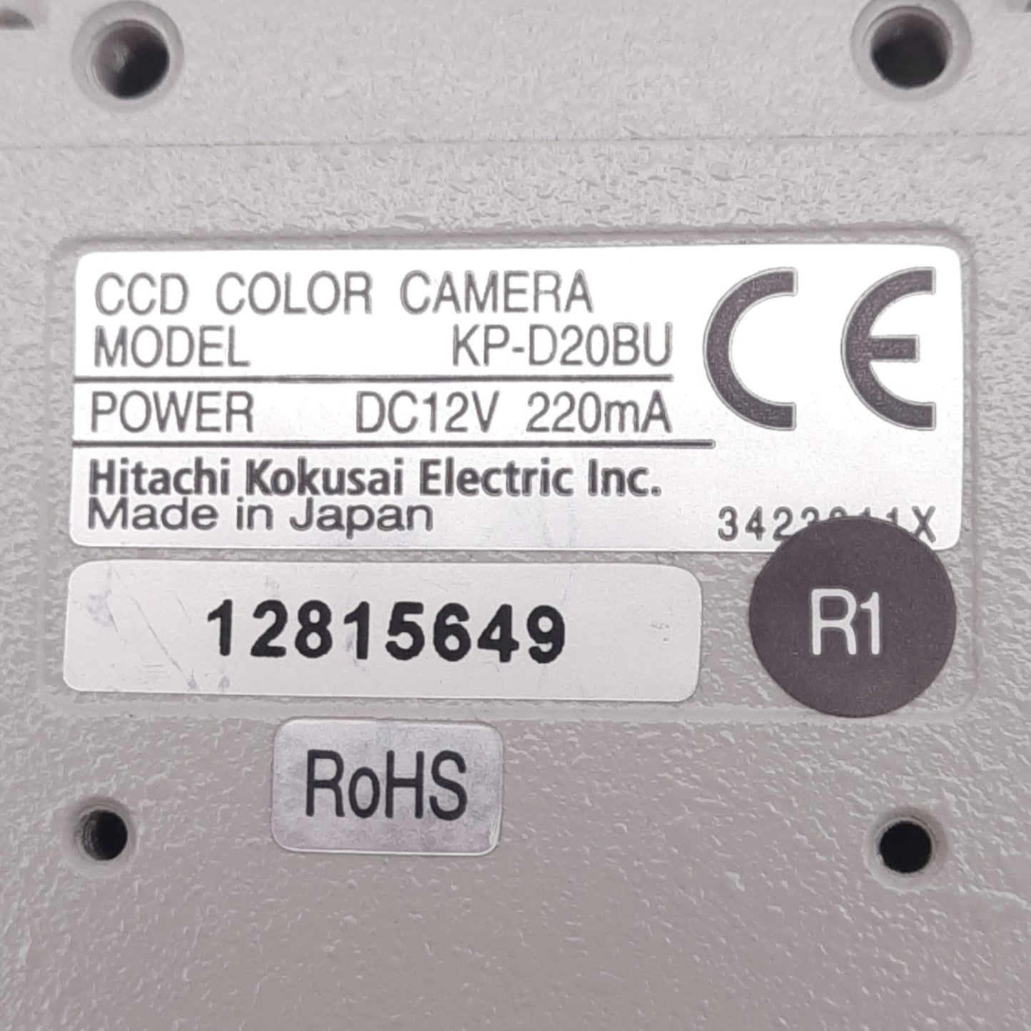 Used Hitachi KP-D20BU CCD Color Camera, 1/2in, 768x494, S-Video Out, C-Mount, 12VDC