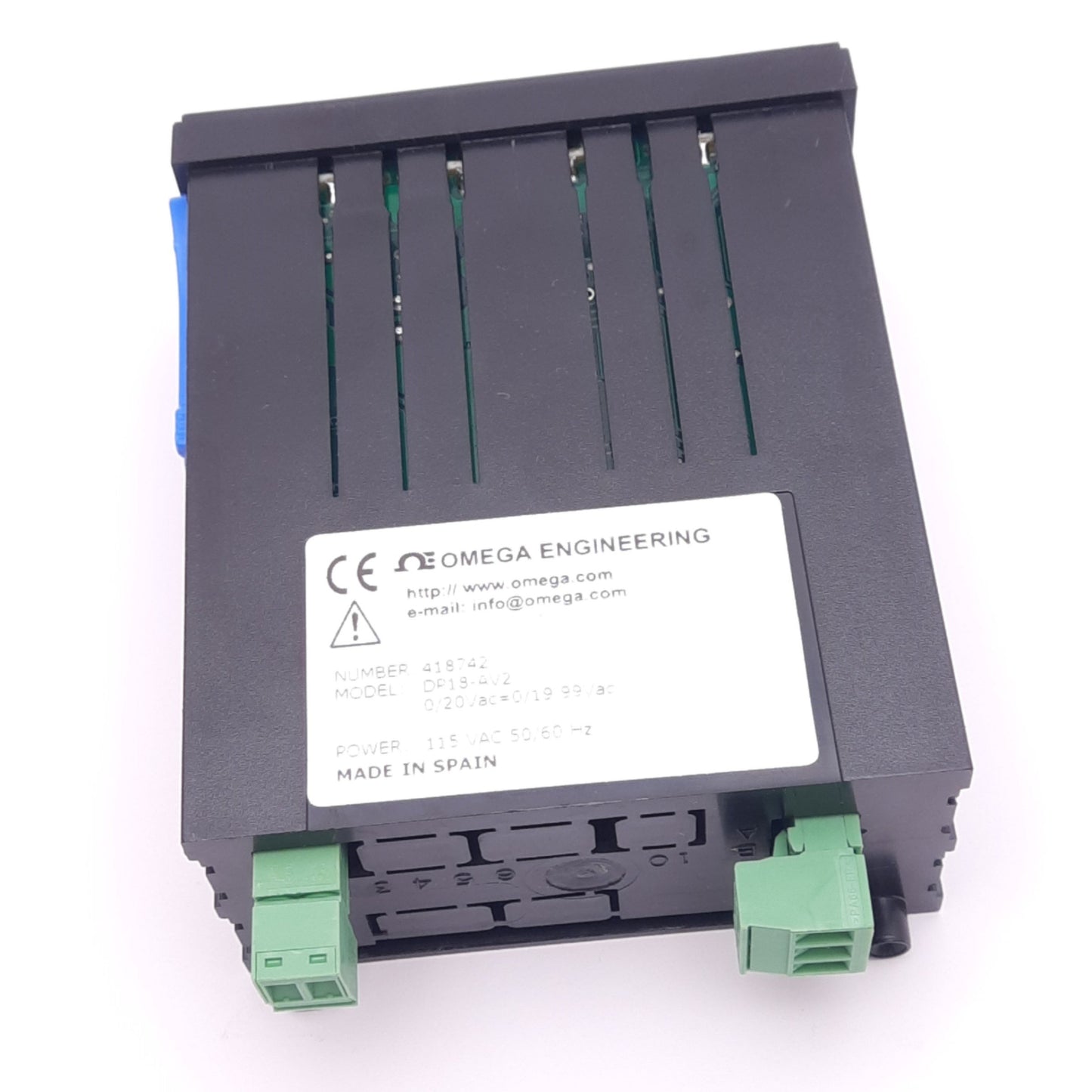 Used Omega DP18-AV2 Voltmeter, 3-1/2 Digit, 0/20VAC=0/19.99VAC, 115VAC, 1/8DIN Panel