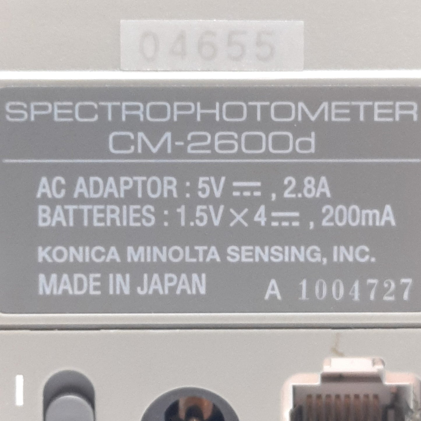 Used Konica Minolta CM-2600D Spectrophotometer ø52mm, 360nm-740nm Range, 10nm Pitch