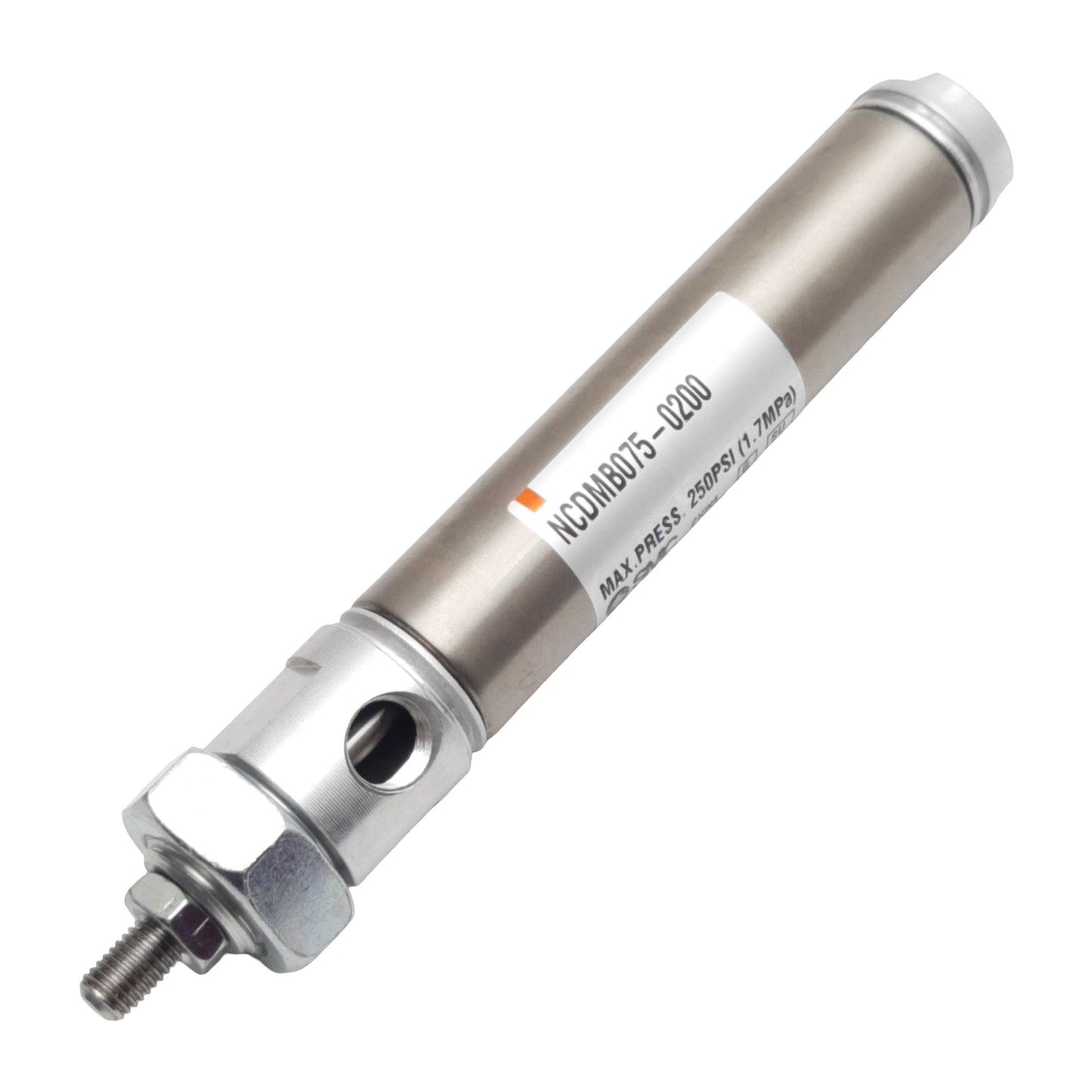 Used SMC NCDMB075-0200 Pneumatic Cylinder, ø3/4in Bore, 2in Stroke, 1/8in NPT, 250psi