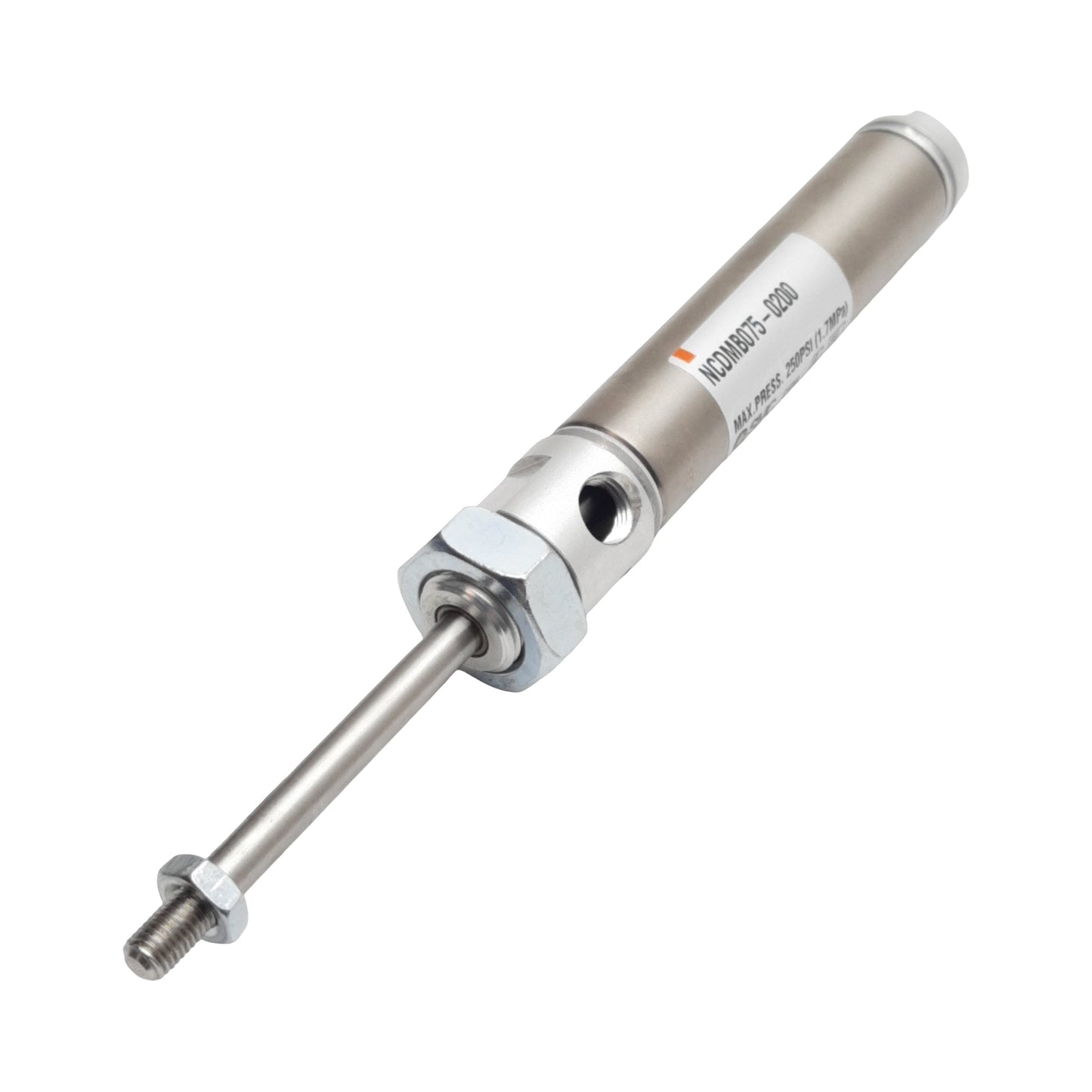Used SMC NCDMB075-0200 Pneumatic Cylinder, ø3/4in Bore, 2in Stroke, 1/8in NPT, 250psi