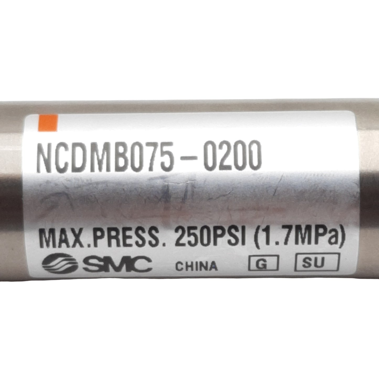 Used SMC NCDMB075-0200 Pneumatic Cylinder, ø3/4in Bore, 2in Stroke, 1/8in NPT, 250psi