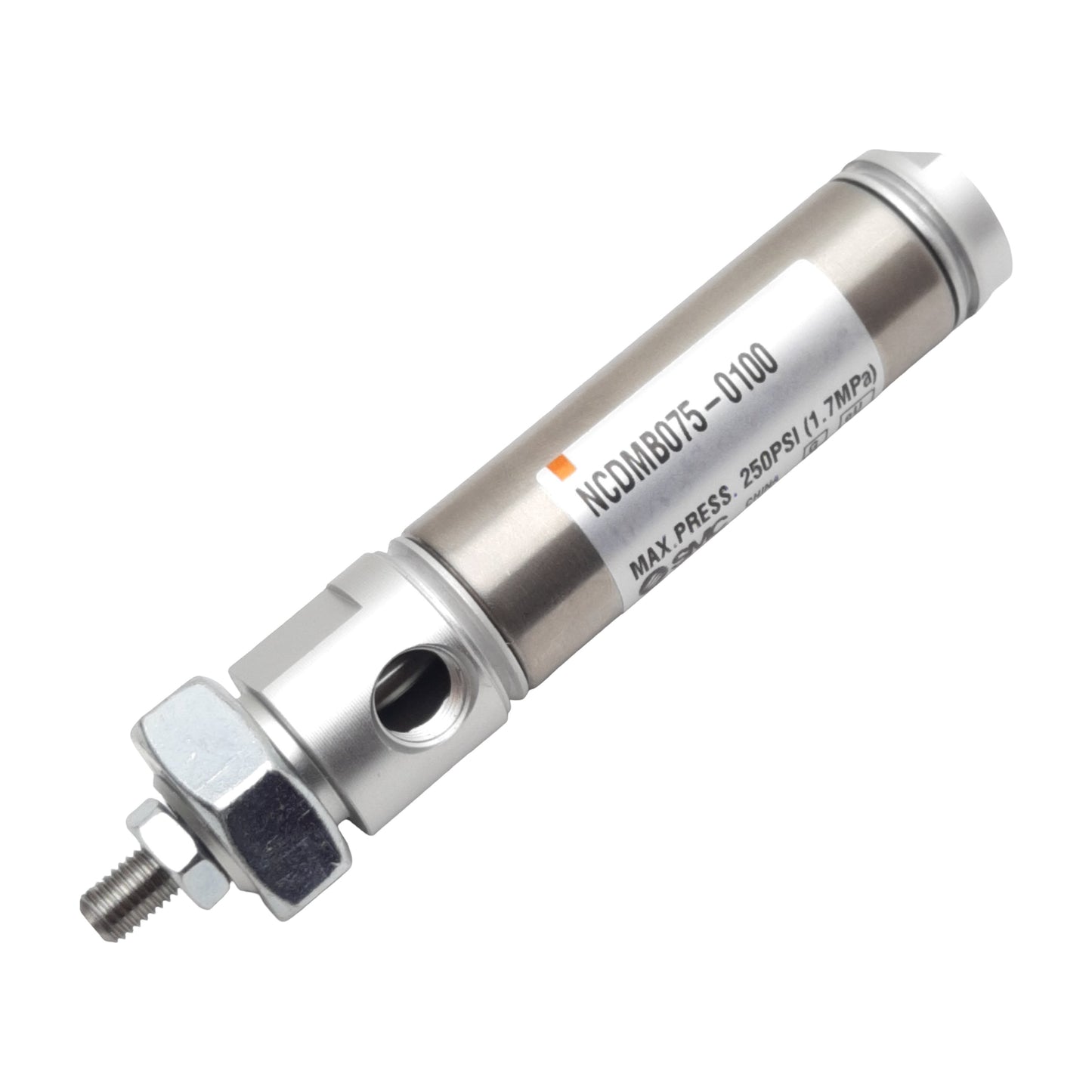 New SMC NCDMB075-0100 Pneumatic Cylinder ø3/4in Bore, 1in Stroke, 1/8in NPT, 1.7MPa
