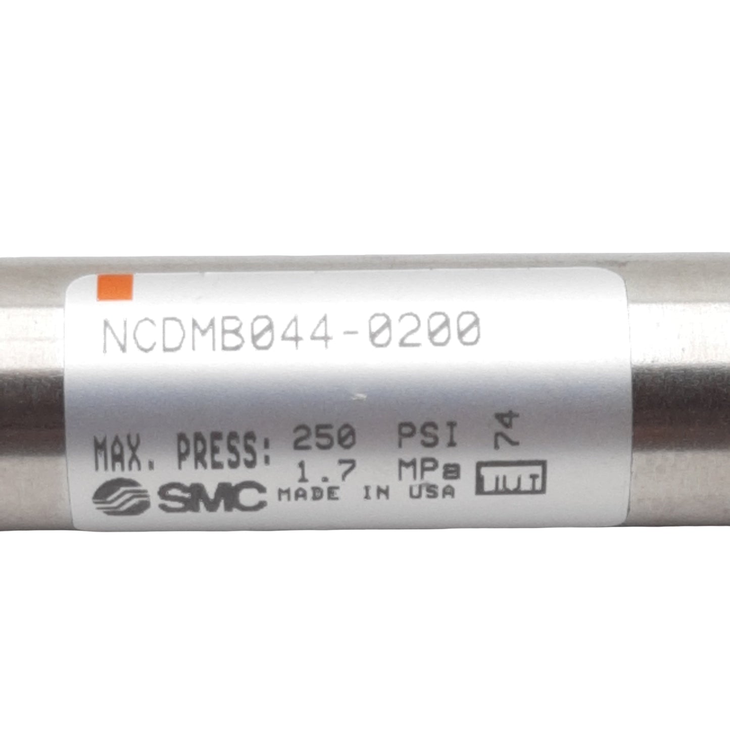New SMC NCDMB044-0200 Pneumatic Cylinder, ø7/16in Bore, 2in Stroke, #10-32, 250psi