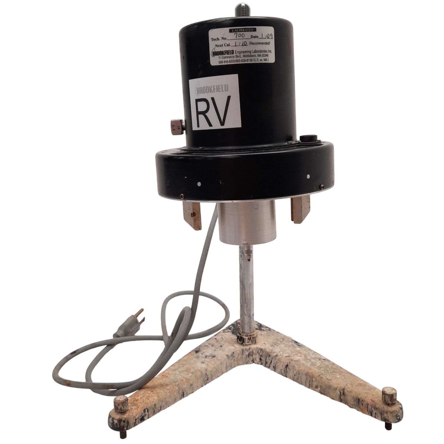 Used Brookfield RVT Dial Viscometer with Stand 0.5-100RPM, 100cP to 8M cP (mPas)