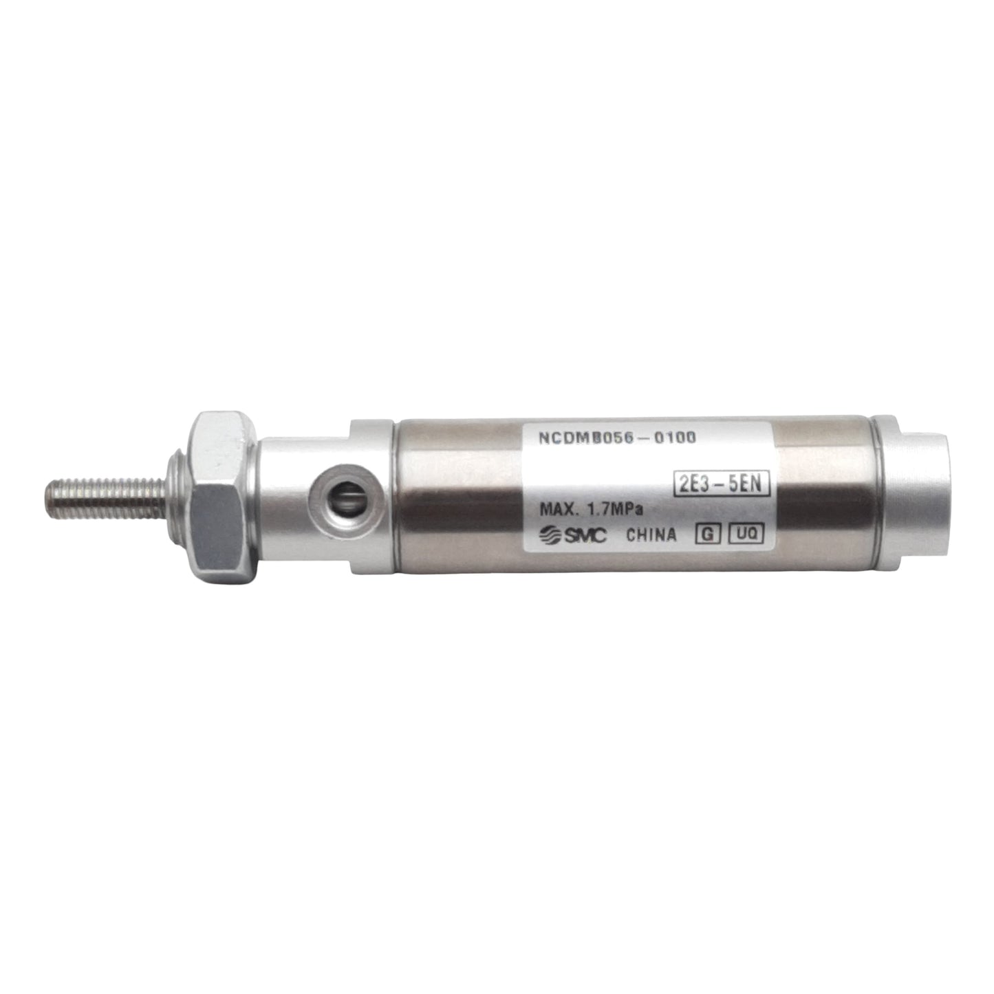 Used SMC NCDMB056-100 Pneumatic Cylinder, ø9/16in Bore, 1in Stroke, #10-32, 1.7MPa
