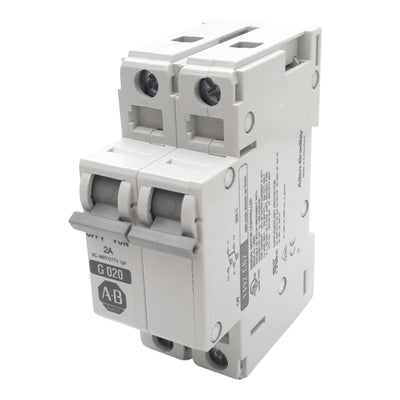 Used Allen Bradley 1492-CB2G030 Circuit Breaker, 2-Pole, 3A, 480VAC Max, DIN Rail