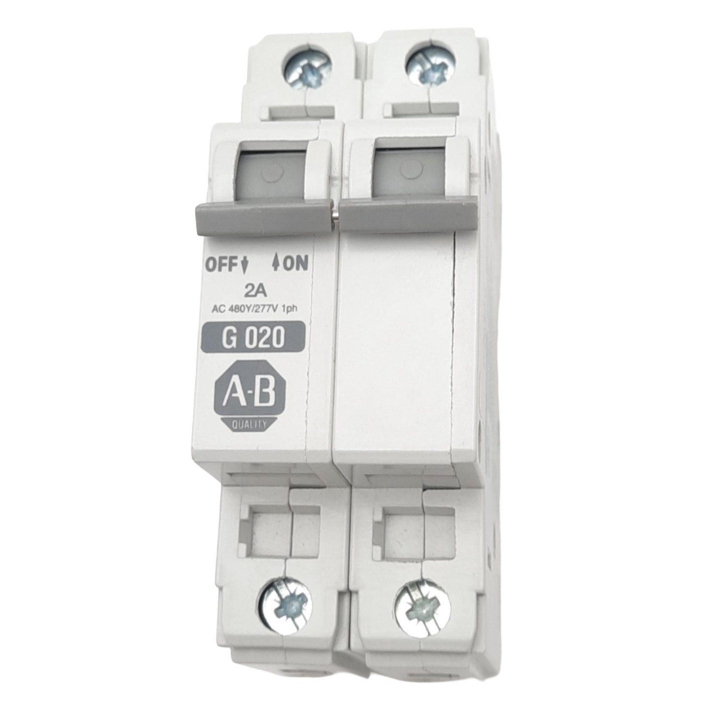 Used Allen Bradley 1492-CB2G030 Circuit Breaker, 2-Pole, 3A, 480VAC Max, DIN Rail