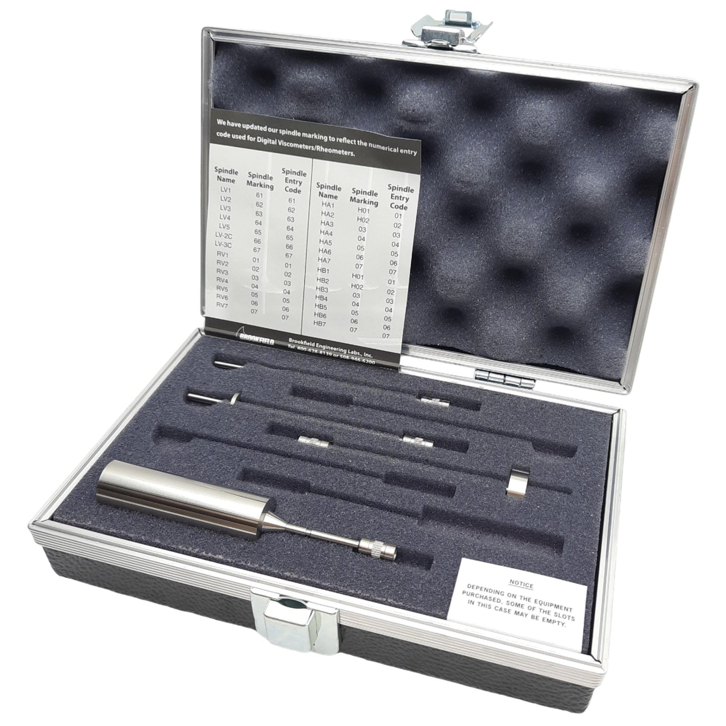 New Brookfield SSL LV Spindle Set Includes Spindle LV 1-4, 15 - 2M cP(mPa•s) Range