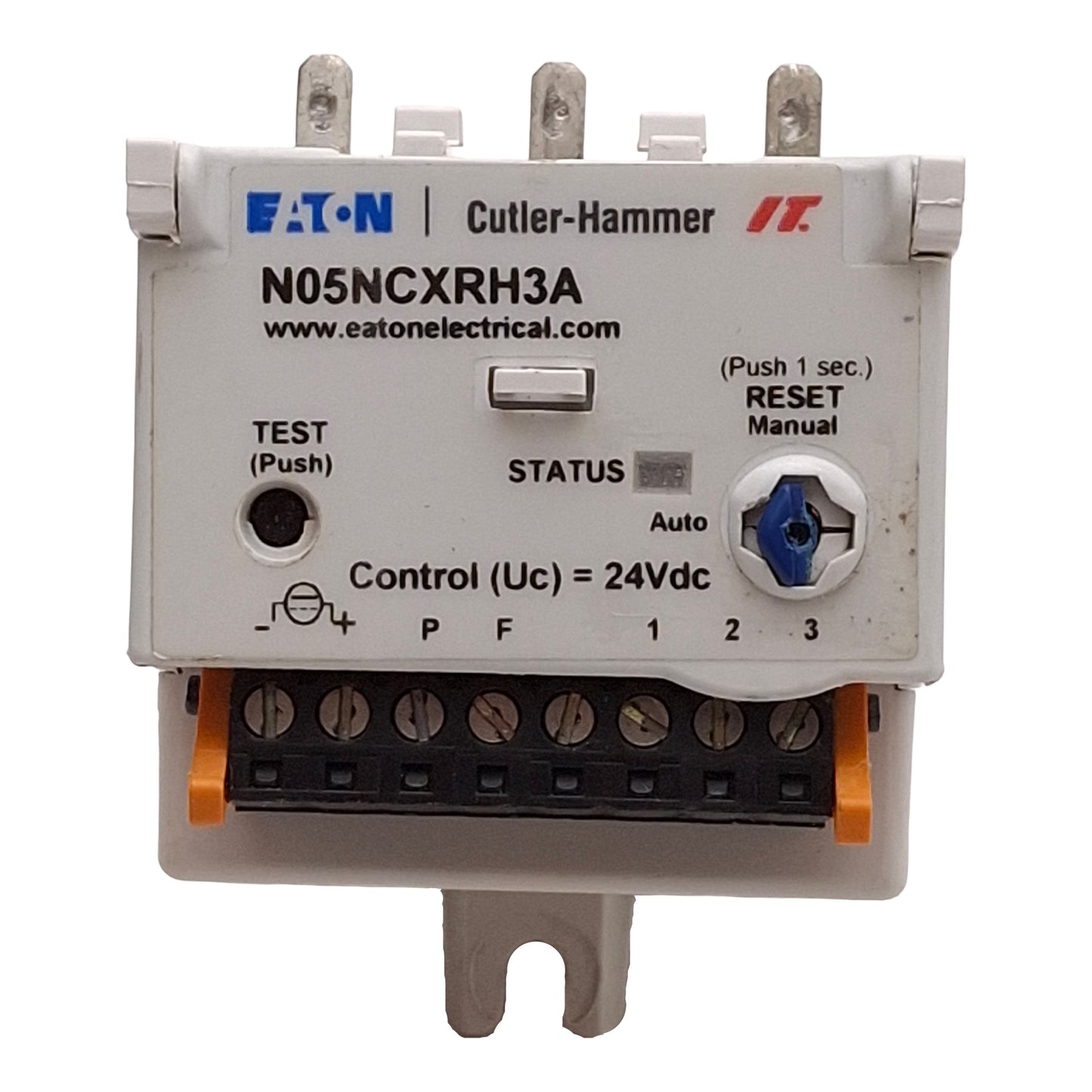 Used Eaton N05NCXRH3A Solid State Overload Relay, 8.4-27A, NEMA Size 1, 24VDC Coil