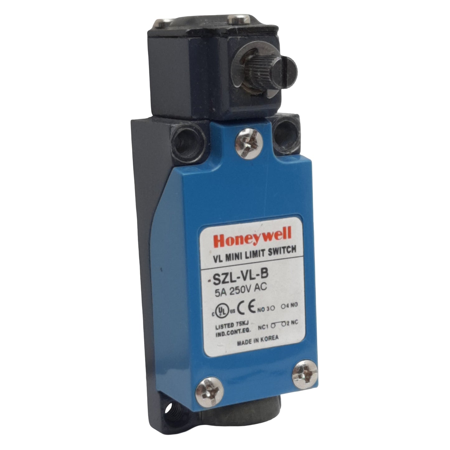 Used Honeywell SZL-VL-B Mini Limit Switch, SPDT 1NC/1NO, 5A 250VAC Max *w/out Roller*