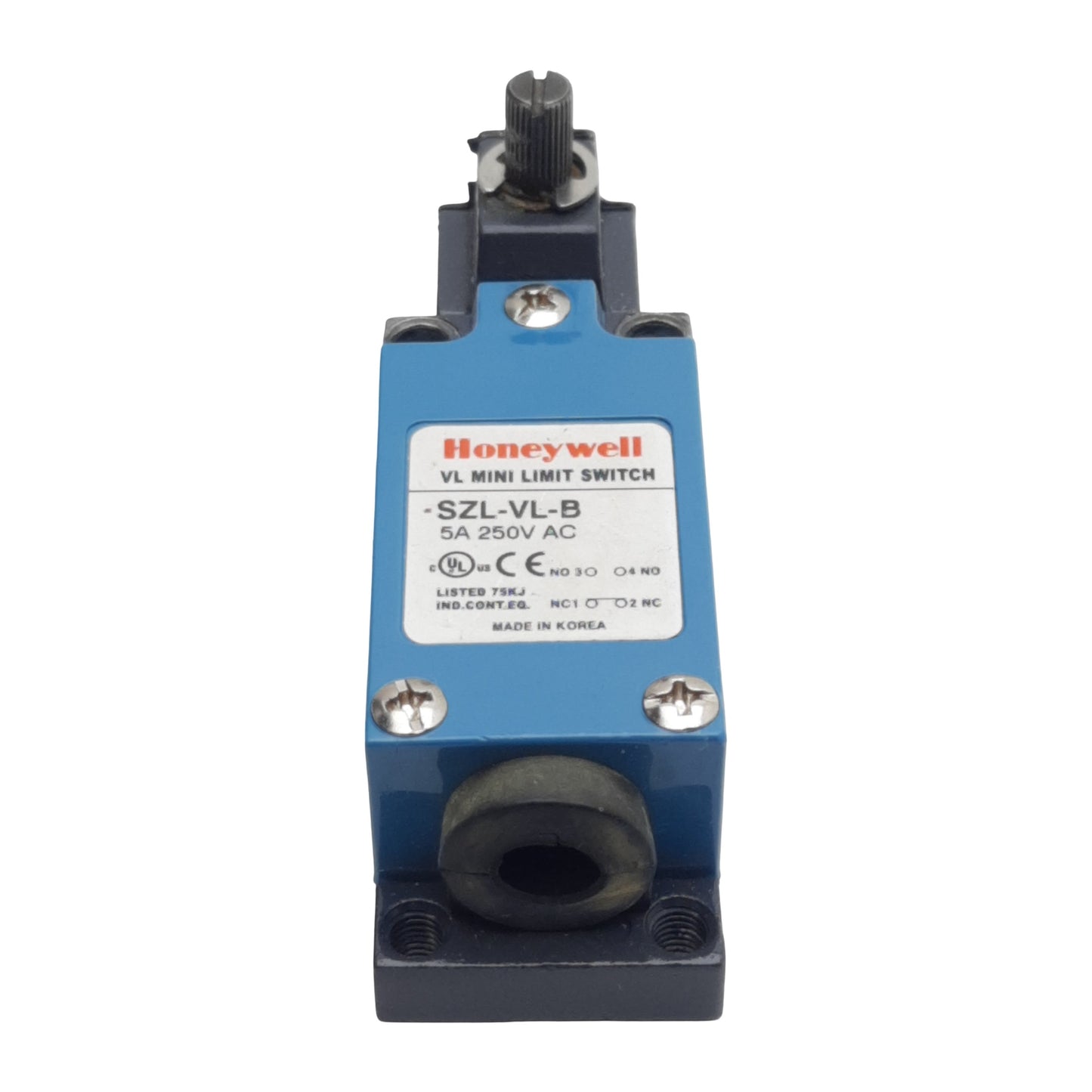 Used Honeywell SZL-VL-B Mini Limit Switch, SPDT 1NC/1NO, 5A 250VAC Max *w/out Roller*