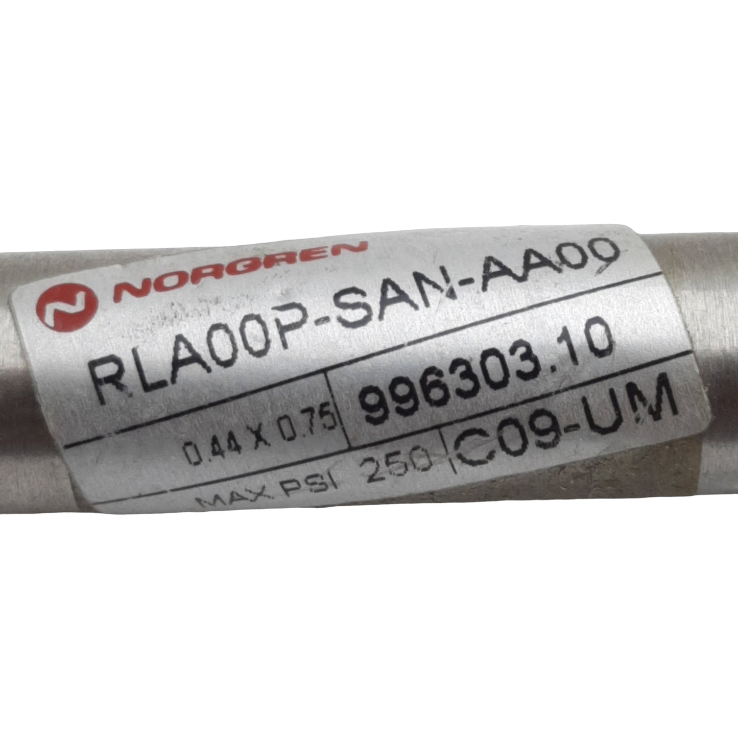 Used Norgren RLA00P-SAN-AA00 Pneumatic Cylinder, ø0.44in Bore, 0.75in Stroke, #10-32