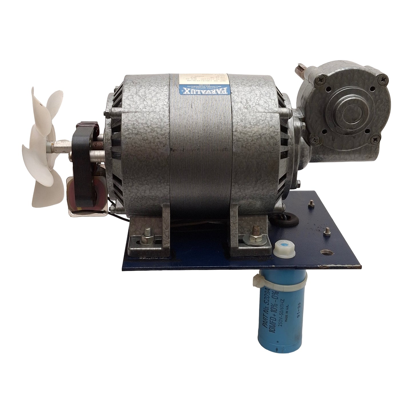 Used Parvalux REF SD 13M/514536/2G Gearmotor, 7:1, 450RPM, ø12mm Shaft, 110/120VAC