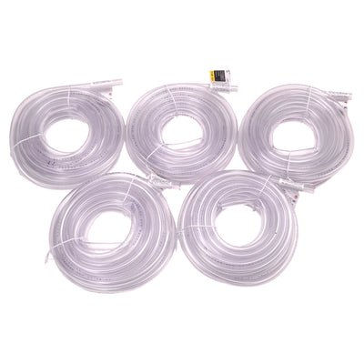 New Lot of 5 Everbilt HKP001-PVC004 Clear PVC Vinyl Tubing, ø1/2" OD x ø3/8" ID, 20'