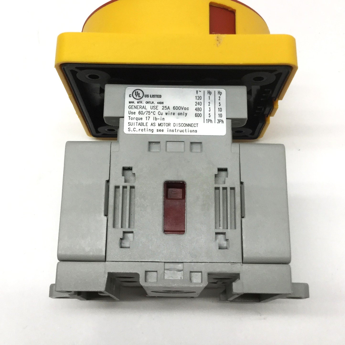 Used Allen Bradley 194E-E25-1753 Disconnect ON-OFF Switch 25A w/Handle & Earth Ground